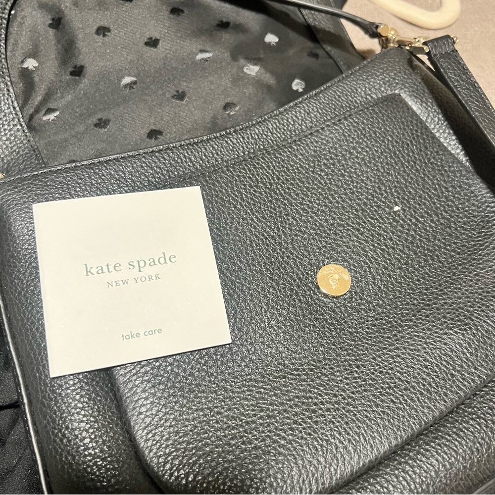 Kate Spade Black Pebbled Medium Convertible Crossbody / Shoulder Bag - Picture 7 of 8